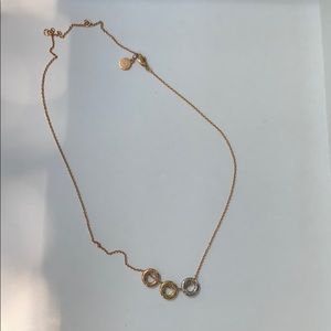 Michael Kors Tri-Tone Rose Hoop Necklace